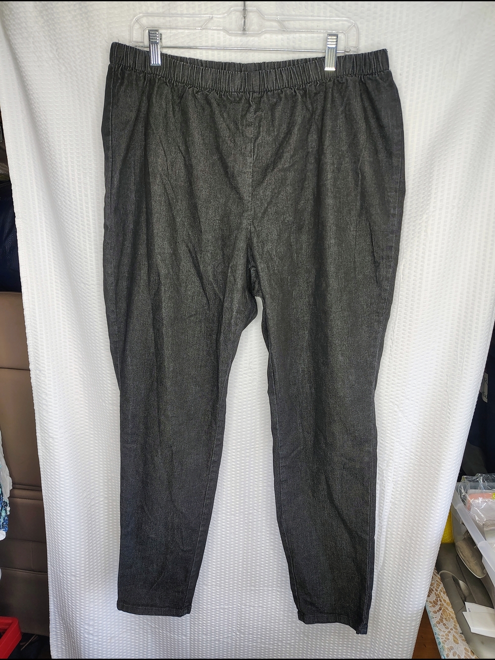 Womens Classic WOMAN WITHIN Brand Black Casual Stretch Pants size 22W